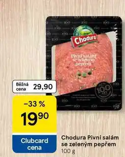 Tesco Chodura Pivní salám se zeleným pepřem nabídka