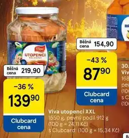 Tesco Viva utopenci XXL, 1550 g, pevný podil 912 g nabídka