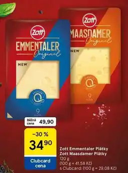 Tesco Zott Maasdamer Plátky nabídka