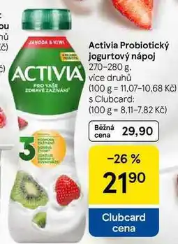 Tesco Activia Probiotický jogurtový nápoj nabídka