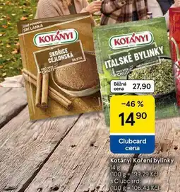 Tesco Kotányi Koření bylinky nabídka