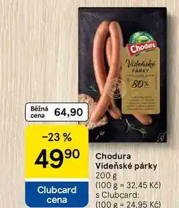 Tesco Chodura Vídeňské párky nabídka