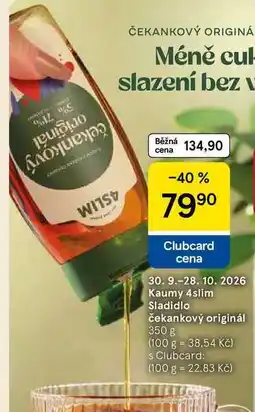 Tesco Kaumy 4slim Sladidlo čekankový originál nabídka