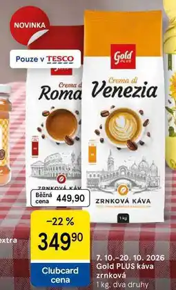 Tesco Gold PLUS káva zrnková nabídka