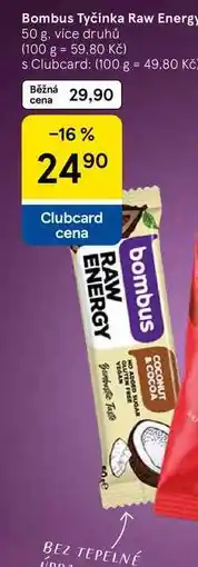 Tesco Bombus Tyčinka Raw Energy, 50 g, více druhů nabídka