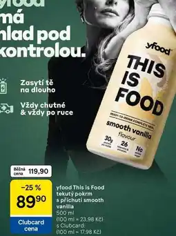 Tesco yfood This is Food tekutý pokrm s příchutí smooth vanilla nabídka