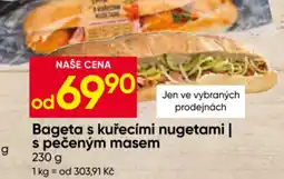 Hruška Bageta s kuřecími nugetami s pečeným masem nabídka