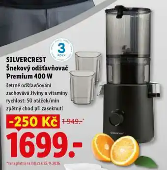 SILVERCREST Šnekový odšťavňovač Premium 400 W