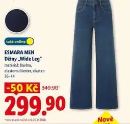 Lidl ESMARA MEN Džíny „Wide Leg“ nabídka