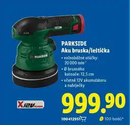 Lidl PARKSIDE Aku bruska/leštička nabídka