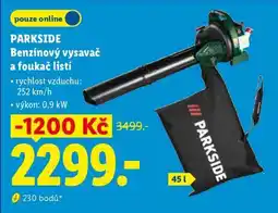 Lidl PARKSIDE Benzínový vysavač a foukač listí nabídka