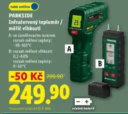 Lidl PARKSIDE Infračervený teploměr / měřič vlhkosti nabídka