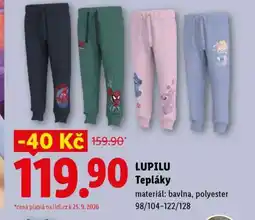 Lidl LUPILU TEPLÁKY nabídka