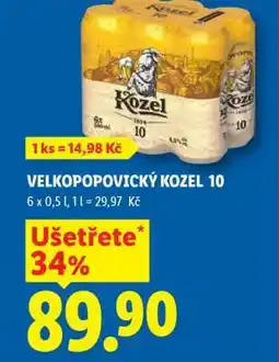 Lidl Velkopopovický Kozel 10 nabídka