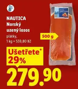 Lidl NAUTICA NORSKÝ UZENÝ LOSOS nabídka