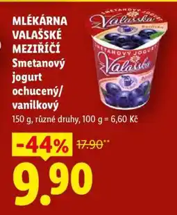 Lidl MLÉKÁRNA VALAŠSKÉ MEZIŘÍČÍ Smetanový jogurt ochucený / vanilkový nabídka
