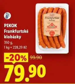 Lidl PIKOK FRANKFURTSKÉ KLOBÁSKY nabídka