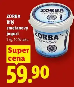Lidl ZORBA Bílý smetanový jogurt nabídka
