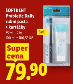 Lidl SOFTdent Probiotic Daily zubní pasta + kartáčky nabídka
