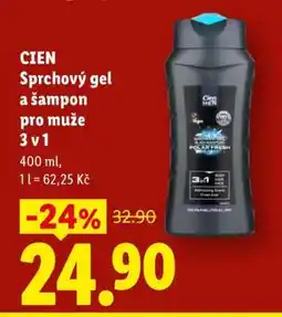 Lidl CIEN Sprchový gel a šampon pro muže 3 v 1 nabídka