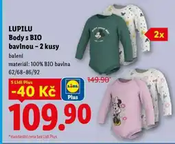 Lidl LUPILU BODY S BIO BAVLNOU 2 KUSY nabídka