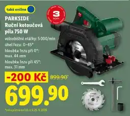 Lidl Parkside Ruční kotoučová pila 750 W nabídka