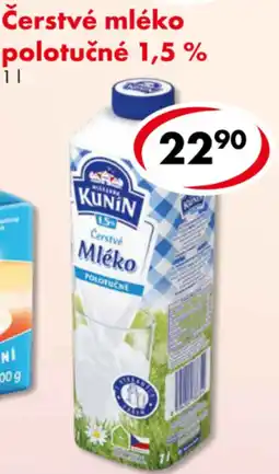 CBA Kunin čerstvé mléko polotučné nabídka