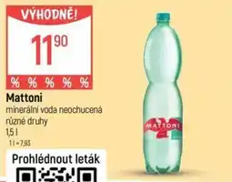 Globus Mattoni minerální voda neochucená nabídka
