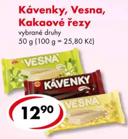 CBA Vesna kávenky kakaové řezy nabídka