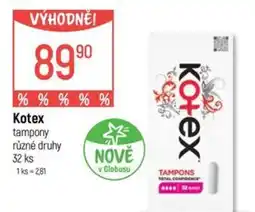 Globus Kotex tampony různé druhy nabídka