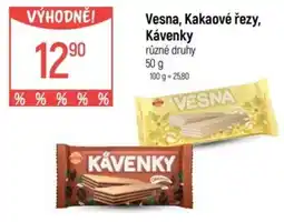 Globus Vesna, Kakaové řezy, Kávenky nabídka