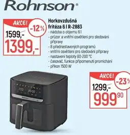 Globus Rohnson horkovzdušná fritéza 6 l r-2883 nabídka