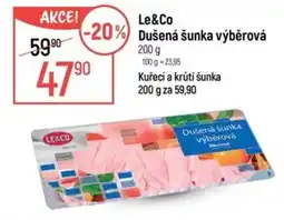 Globus Le&Co dušená šunka výběrová nabídka