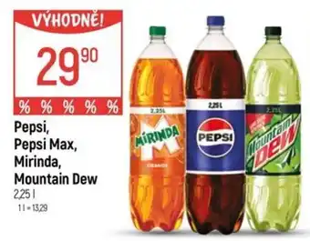Pepsi, Pepsi Max, Mirinda, Mountain Dew