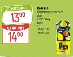 Globus Refresh nealkoholické ochucené pivo nabídka