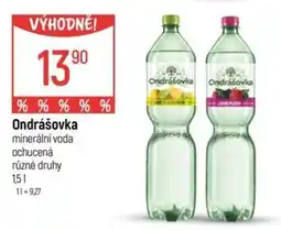 Globus Ondrášovka minerální voda ochucená různé druhy nabídka