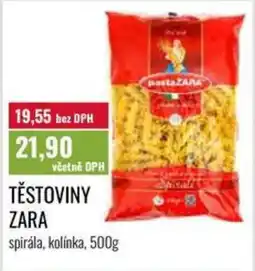 Ratio Zara těstoviny nabídka