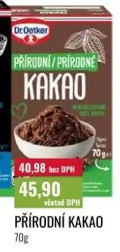 Ratio Dr Oetker přírodní kakao nabídka