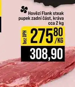 Jip Hovězí Flank steak pupek zadní část, kráva cca 2 kg 1kg nabídka
