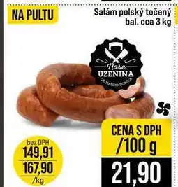 Jip Salám polský točený bal. cca 3 kg 100g nabídka