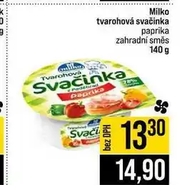 Jip Milko tvarohová svačinka paprika zahradní směs nabídka