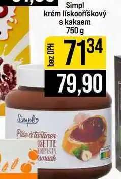 Jip Simpl krém lískooříškový s kakaem nabídka