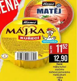 Jip Hamé májka kuřecí svačinka bůčková pomazánka matěj pikant májka nabídka
