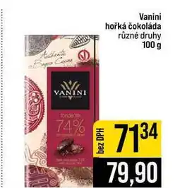 Jip Vanini hořká čokoláda různé druhy nabídka