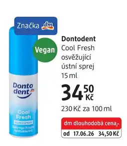 dm drogerie Dontodent Cool Fresh osvěžující ústní sprej nabídka