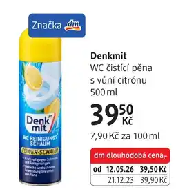 dm drogerie Denkmit WC čistící pěna s vůní citrónu nabídka
