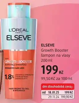dm drogerie Elseve growth booster šampon na vlasy nabídka