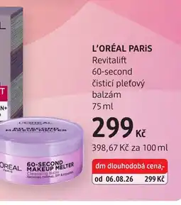 dm drogerie L'oreal paris revitalift 60-second čistící pleťový balzám nabídka