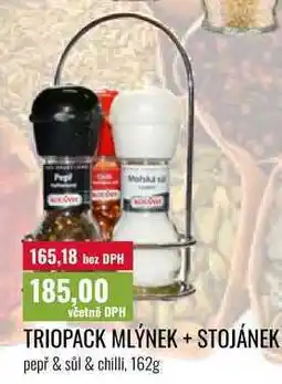 Ratio TRIOPACK MLÝNEK + STOJÁNEK, pepř & sůl & chilli, 162g nabídka