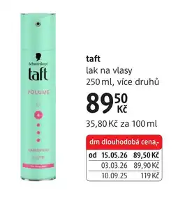 dm drogerie Taft lak na vlasy nabídka